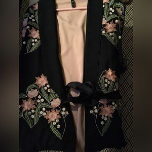 Blazer Flowers Zara TRF Embroidered